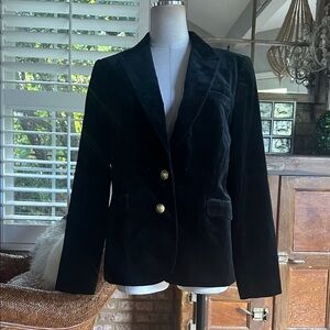 J. CREW BLACK VELVET BLAZER JACKET PLUS 16 NEW F7953
